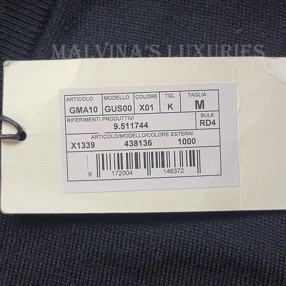 GUCCI MENS SWEATER BLACK WOOL V-NECK w HYSTERIA LOGO CREST sz M MEDIUM - Picture 9 of 10